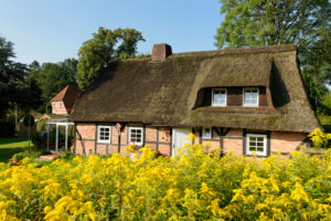 Residential house in Undeloh, Lueneburg Heath, Lower Saxony, Germany Residential house in Undeloh, Lueneburg Heath, Lower Saxony, Germany